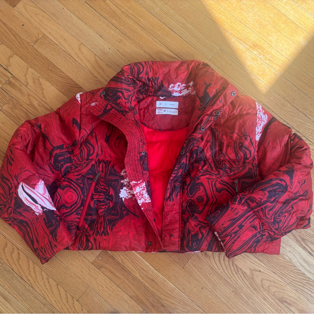 Pyer Moss x Reebok Red and Black Swirl Unisex Jacket - NWOT; medium